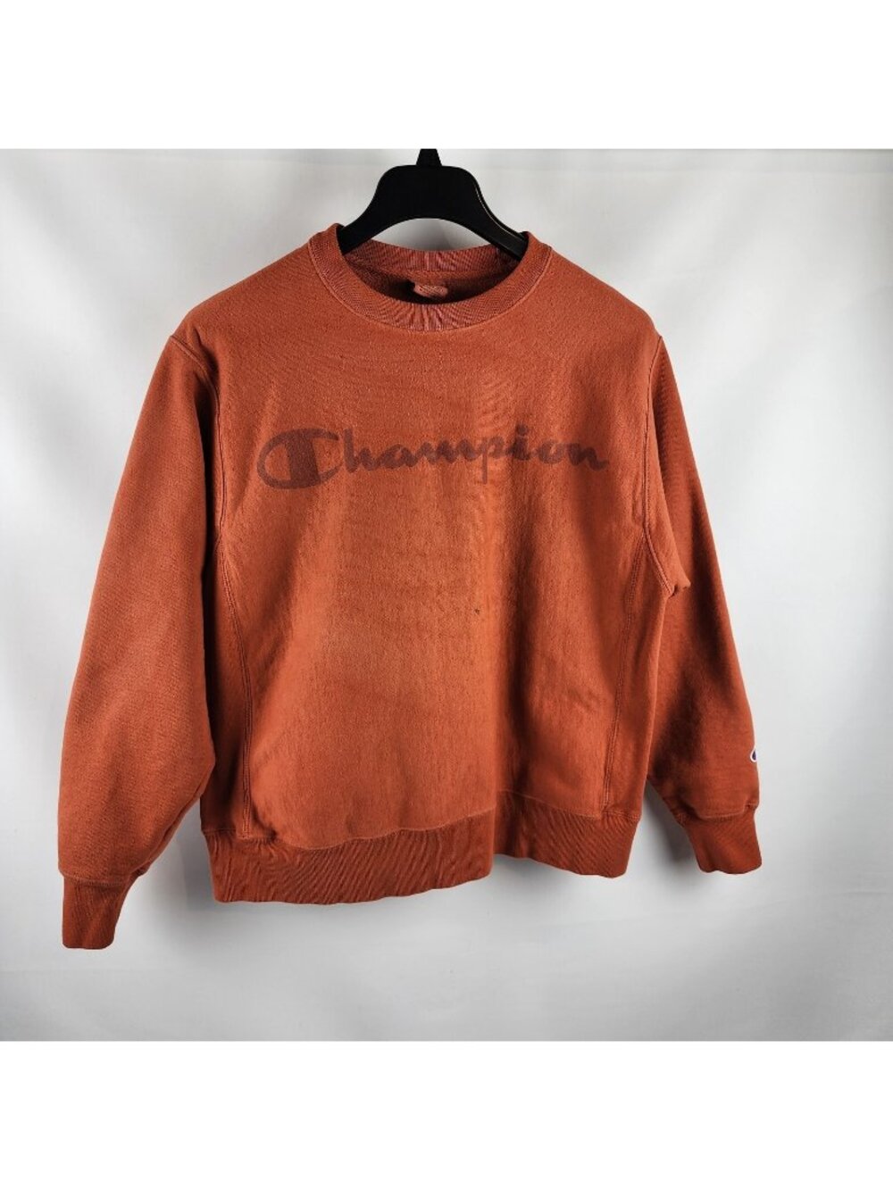 Champion Sweatshirt Reverse Weave Orange 90s Vintage  Adult Spell Out Size Large